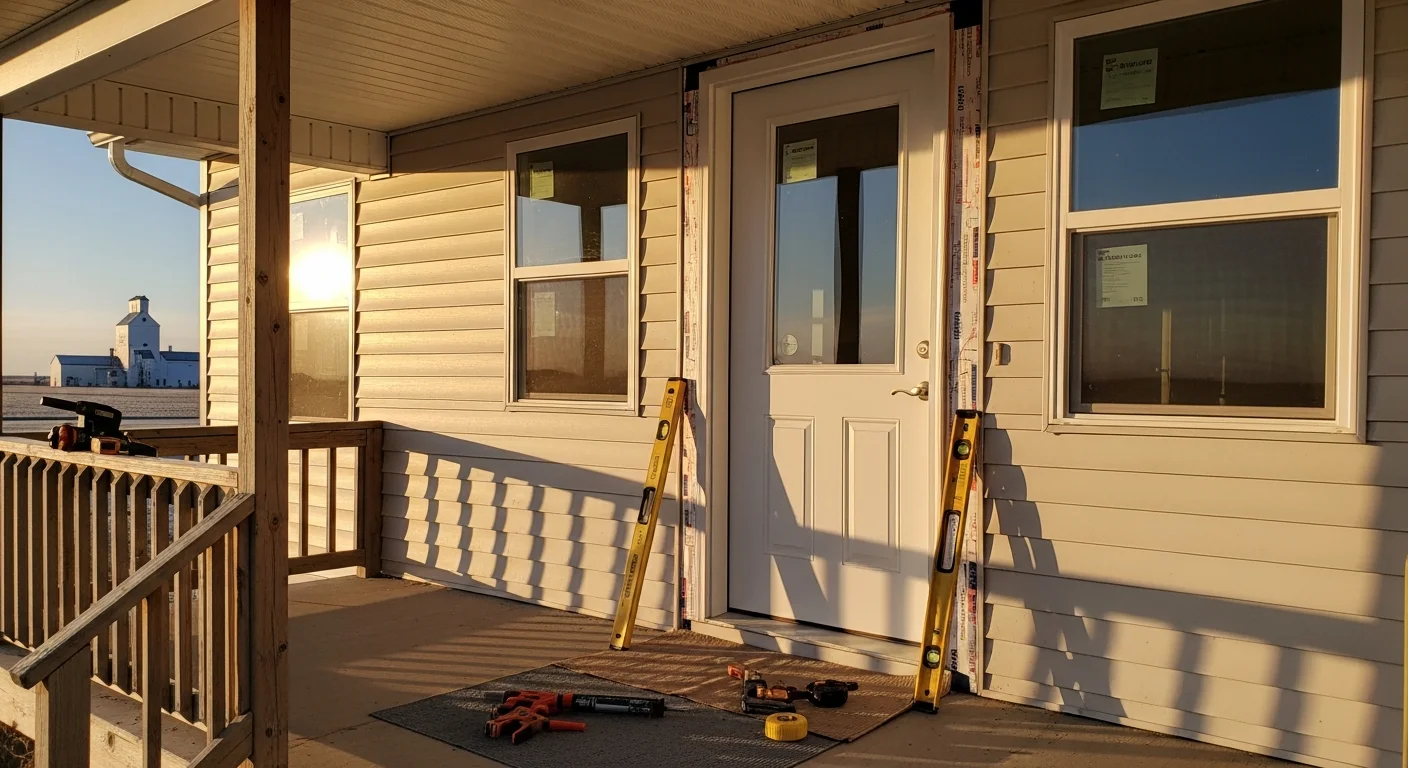 Window and door installation on residential home