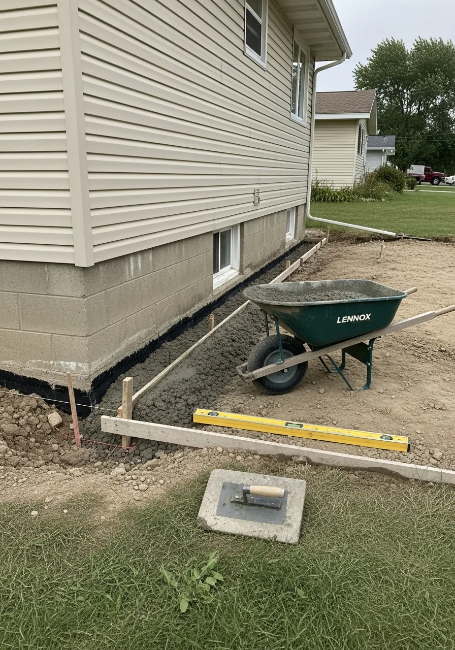 A close-up of a technician working on a residential property, showing careful technique and professional standards.